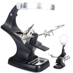 10 LED povečevalno steklo za spajkanje - tretja roka in držalo USB