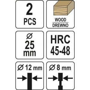 Komplet dveh svedrov grčar 25mm za pante in zakrivanje grč