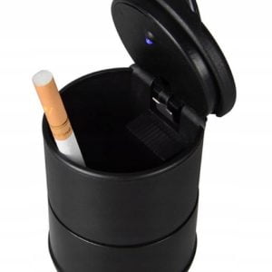 Univerzalni prenosni osvetljeni avtomobilski pepelnik LED črn