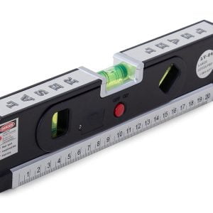 Multifunkcijska laserska vodna tehtnica 25cm z tračnim metrom 140cm osvetljena