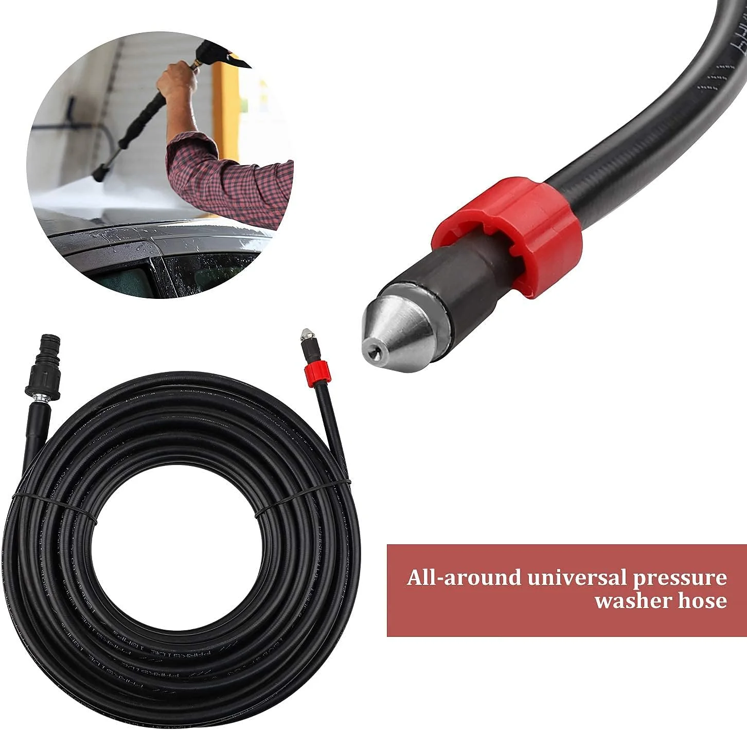 Crijevo za čišćenje odvoda 20m za visokotlačne čistače do 160Bar + 4 adaptera - slika 5