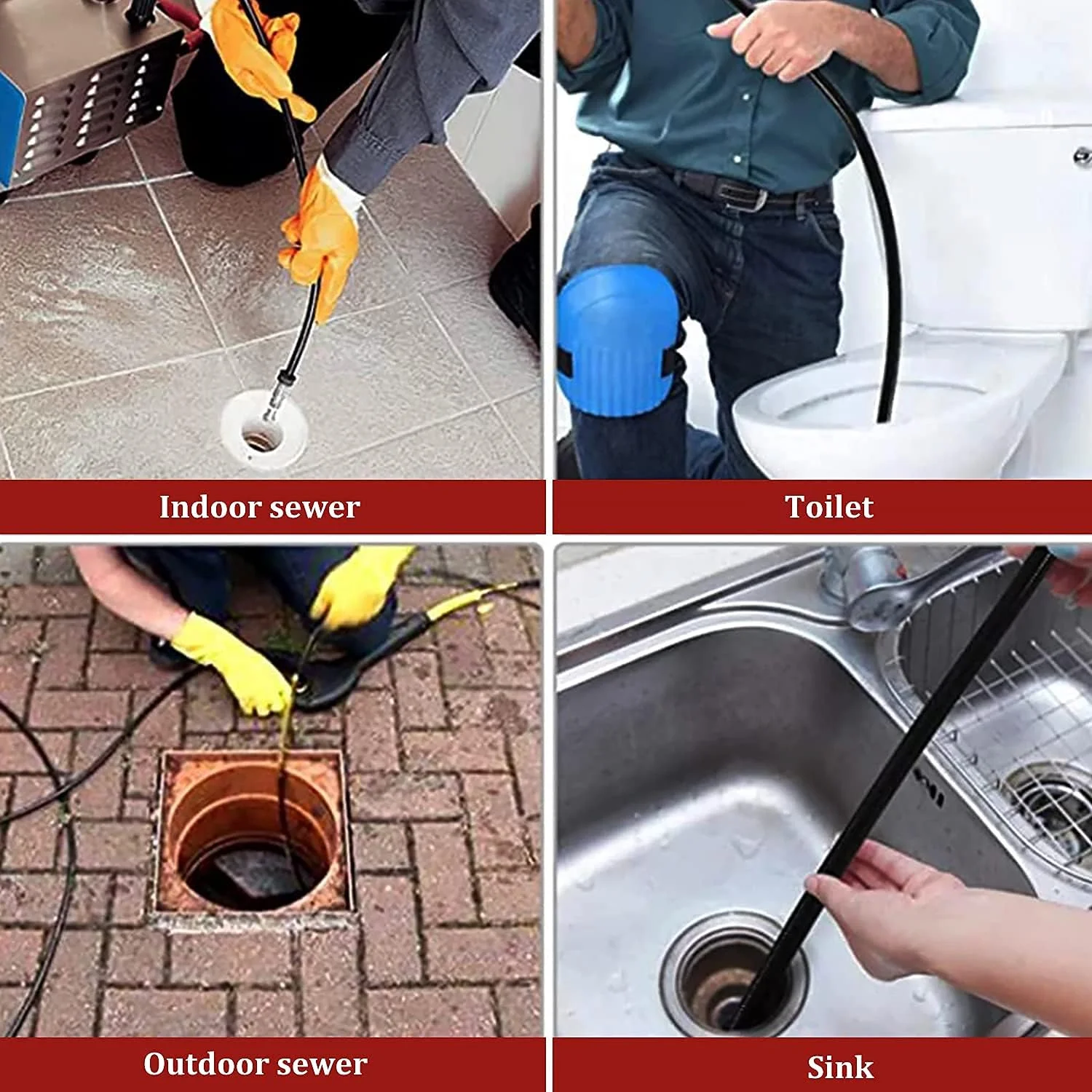 Crijevo za čišćenje odvoda 20m za visokotlačne čistače do 160Bar + 4 adaptera - slika 4