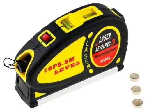 Mètre ruban universel + croix rouge et point laser 5,5 m ACTION 3 Mètre ruban universel avec croix rouge et point laser