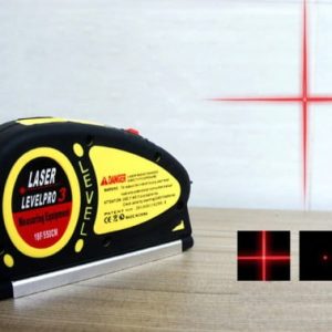 Univerzalni tračni meter + rdeči križni in točkovni laser 5,5m