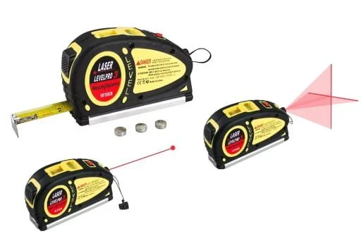 Mètre ruban universel + croix rouge et point laser 5,5 m ACTION 13 Mètre ruban avec croix rouge intégrée et point laser