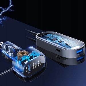 Avtomobilski 100W polnilec 12-24V 6x USB Type-C Quick Charge 3.0 15 Avtomobilski 100W polnilec 12-24V 6x USB Type-C Quick Charge 3.0