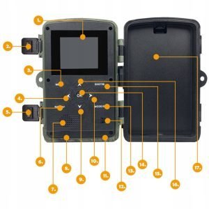 Brezžična prenosna lovska kamera LCD 36Mpx FULL HD