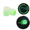 2x fluorescent luminous tire valve caps that glow in the dark.