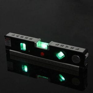 Multifunkcijska laserska vodna tehtnica 31cm z tračnim metrom 150cm osvetljena