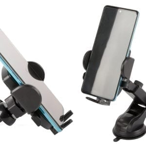 2v1 univerzalni teleskopski nastavljiv avto nosilec za telefon s priseskom
