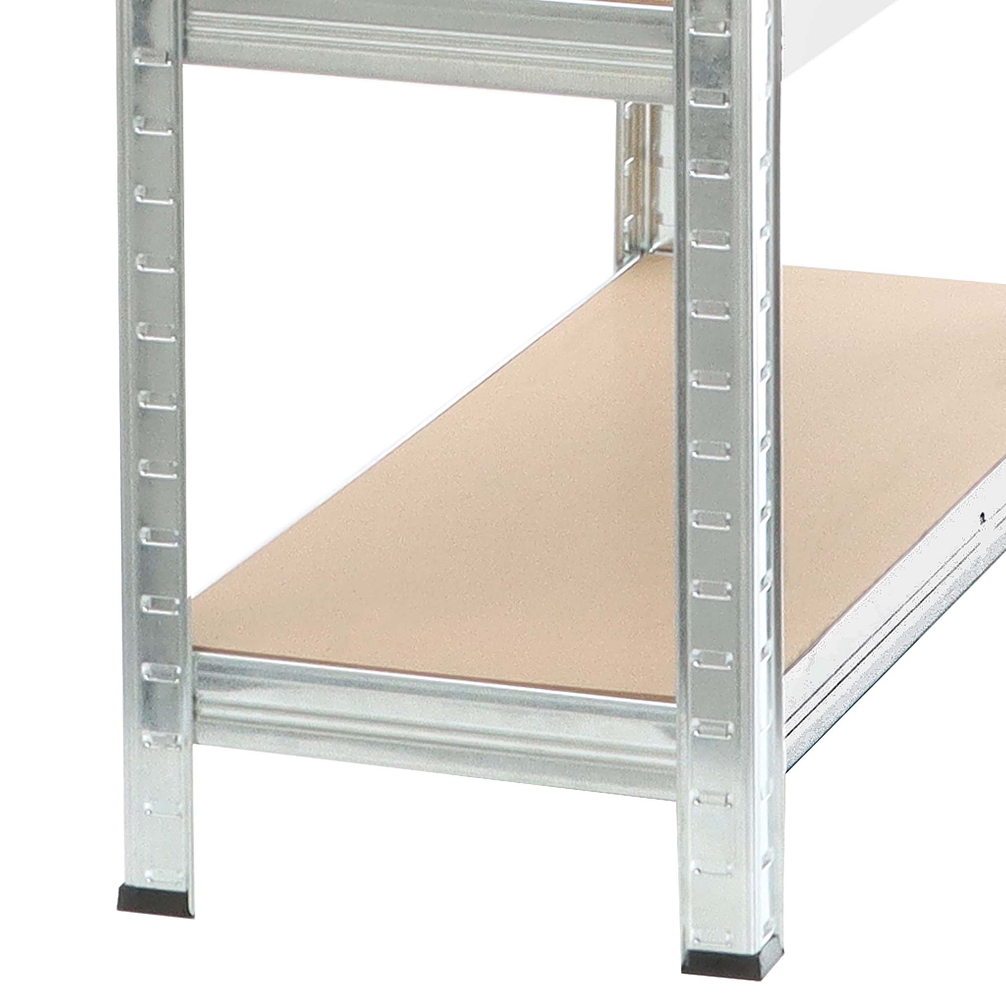 Kovinski skladiščni regal 90x45x180cm brez vijakov 175kg na polico 8 Prostoren prostor z dobro stropno osvetlitvijo in laminatnimi tlemi