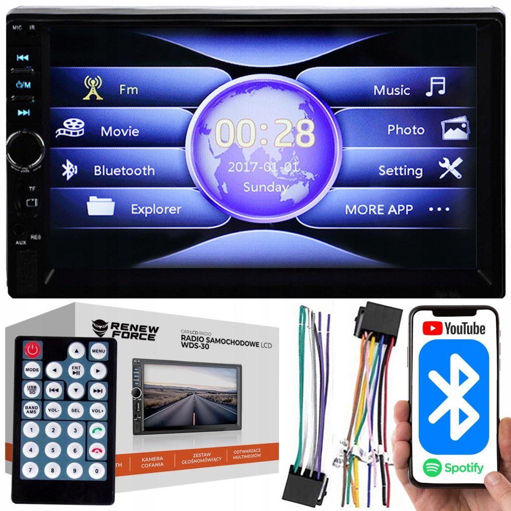 12V 2DIN LCD touch avtoradio 4x50W USB Bluetooth + daljinec