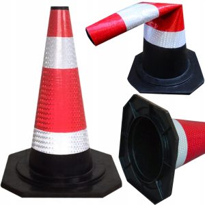 Alternative view of Cestni gumi prometni stebriček z odbojno nalepko 60cm - stožec