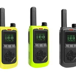 Set dveh aku. prenosnih LCD radijskih postaj 1500mAh do 8km LED + slušalke