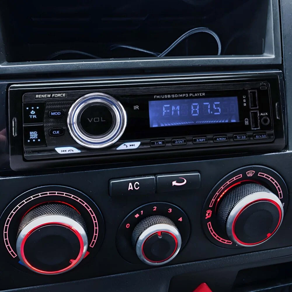 1DIN 12V LCD FM Autoradio 4x55W 2x USB Bluetooth SD + Fernbedienung RENEW FORCE ACTION - Bild 7