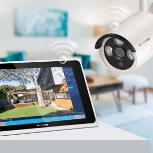 Alternative view of Komplet 4x WIFI IR LED brezžičnih videonadzornih kamer + LCD monitor 3Mpx 1536P IP66 C210 Tuya