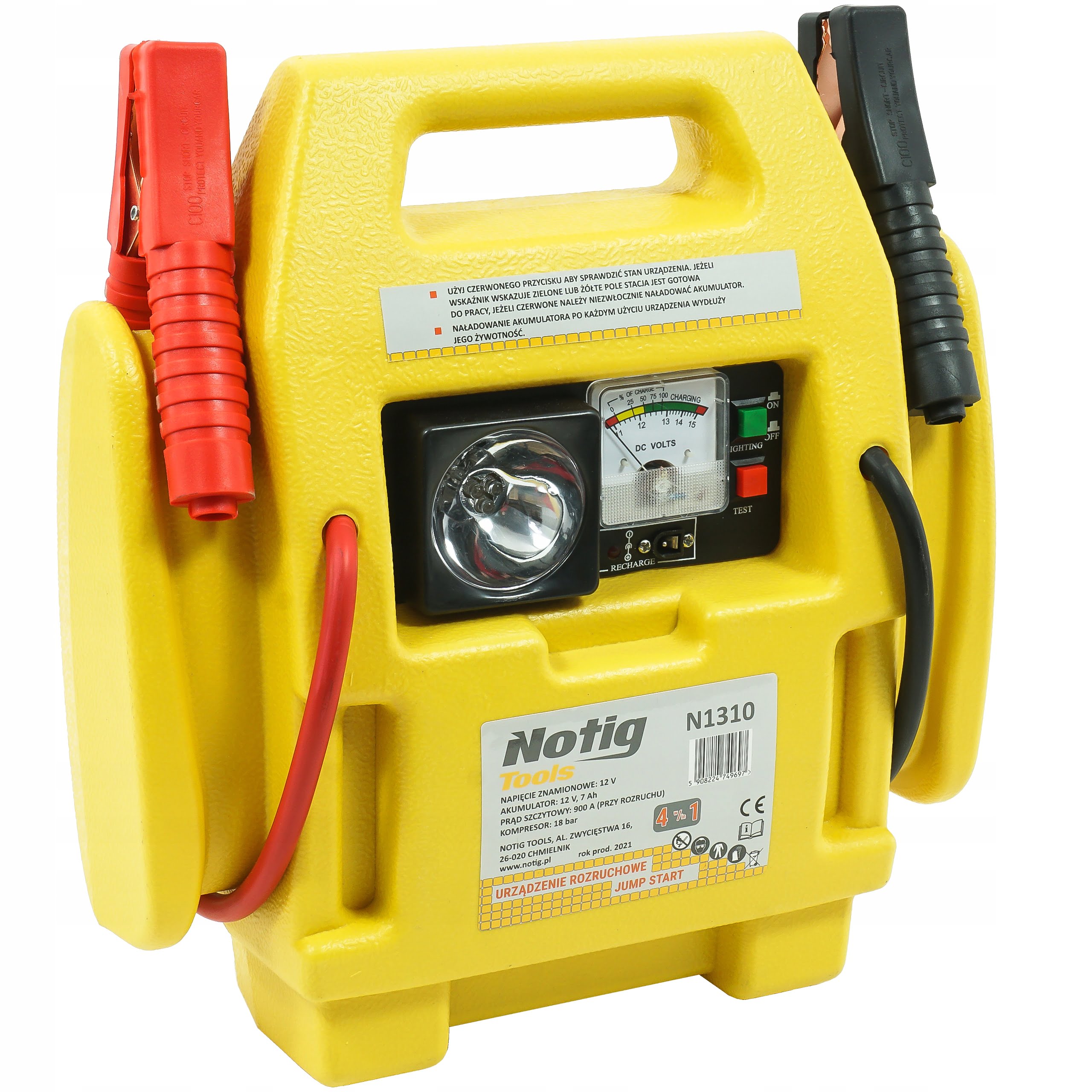 4v1 LED 12V booster 900A zaganjalec Jump Starter polnilec in kompresor 6 a yellow battery charger with a black and red cable