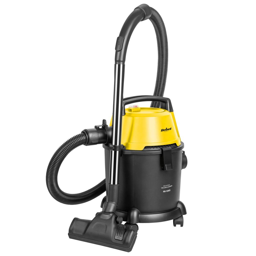a black and yellow vacuum