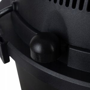 a close up of a black object