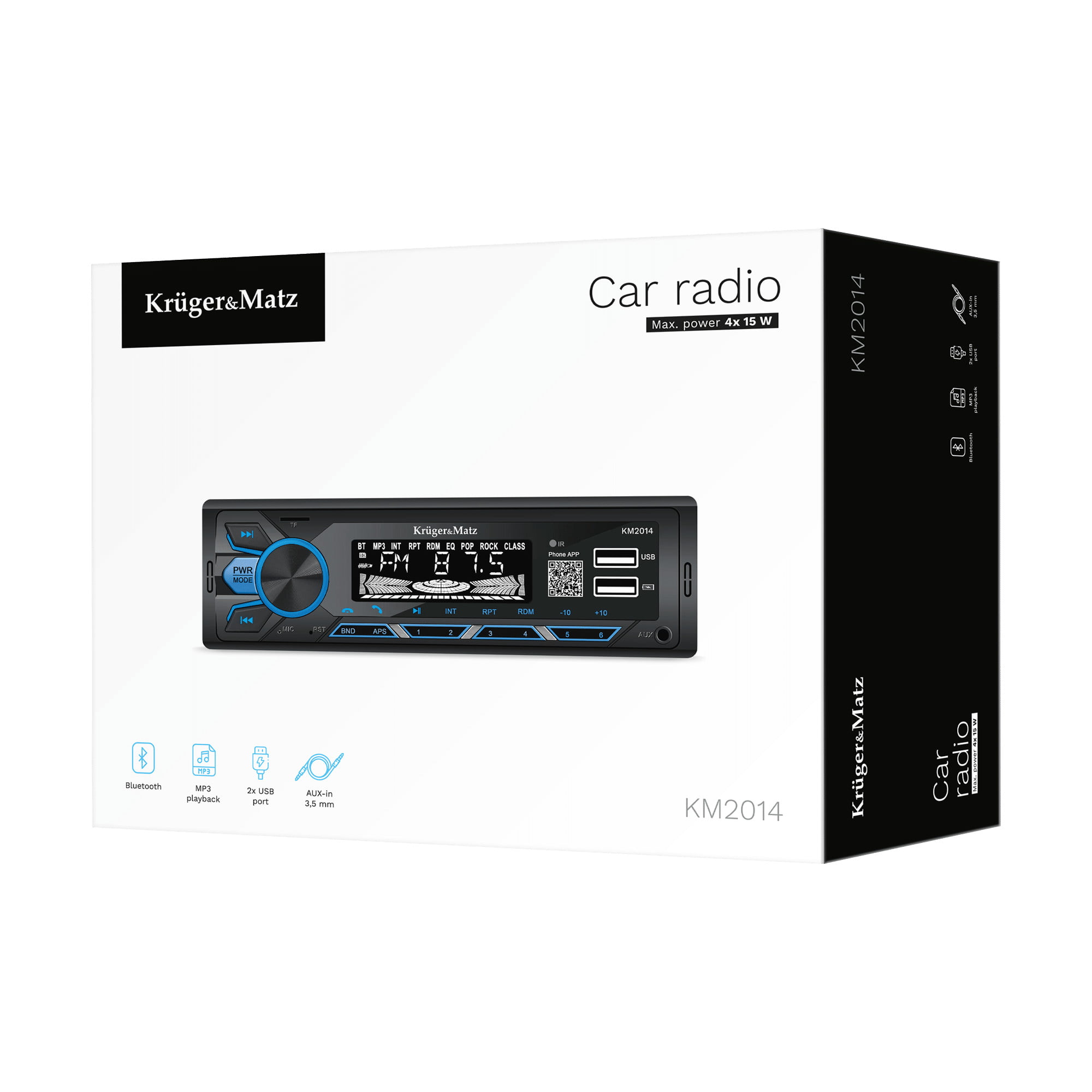 12V 1DIN avtoradio LCD 4x15W MP3 2x USB Bluetooth RCA + daljinec 9 Avtoradio 1DIN z LCD zaslonom, USB, Bluetooth in daljincem