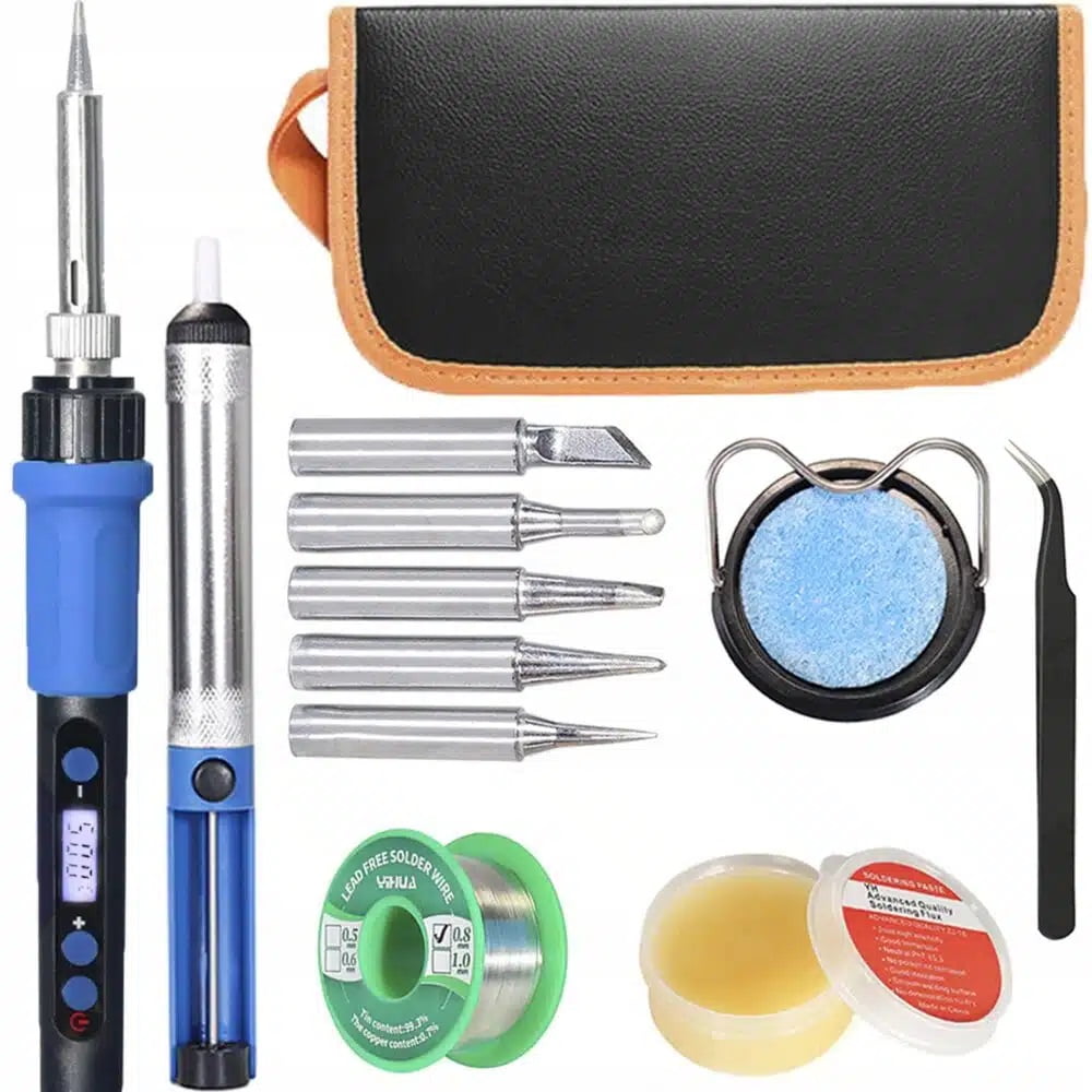 XL set 100W nastavljiv LCD ročni spajkalnik do 500°C v torbi