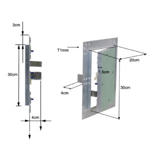 Alu klik revizijska vratca za mavčne plošče 20x30cm