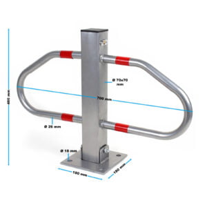 Zložljiv stebriček za parkirni prostor s ključavnico in odsevnimi trakovi 48x70cm