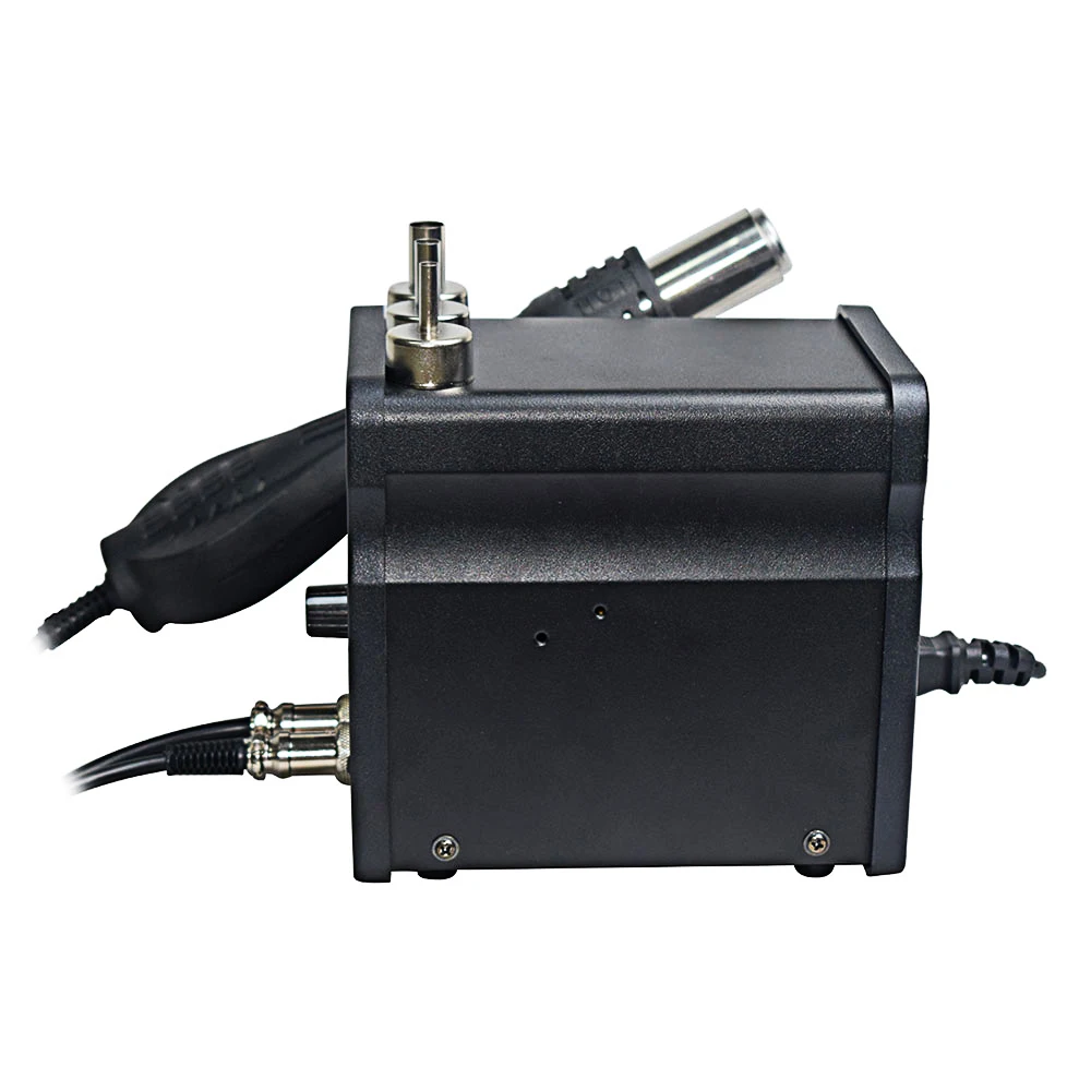 2v1 700W spajkalna postaja na vroči zrak LCD in 60W spajkalnik do 500°C 6 a black box with wires