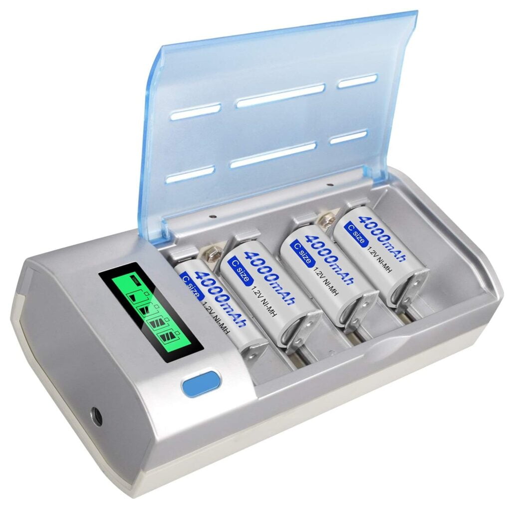 a battery charger with a screen