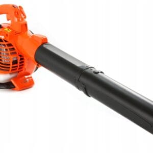 a leaf blower with a pipe