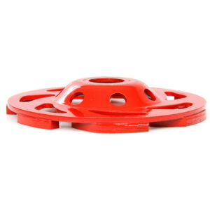 Diamantna segmentna plošča za brušenje betona enojni L 125x22,2mm 16 a red object with holes