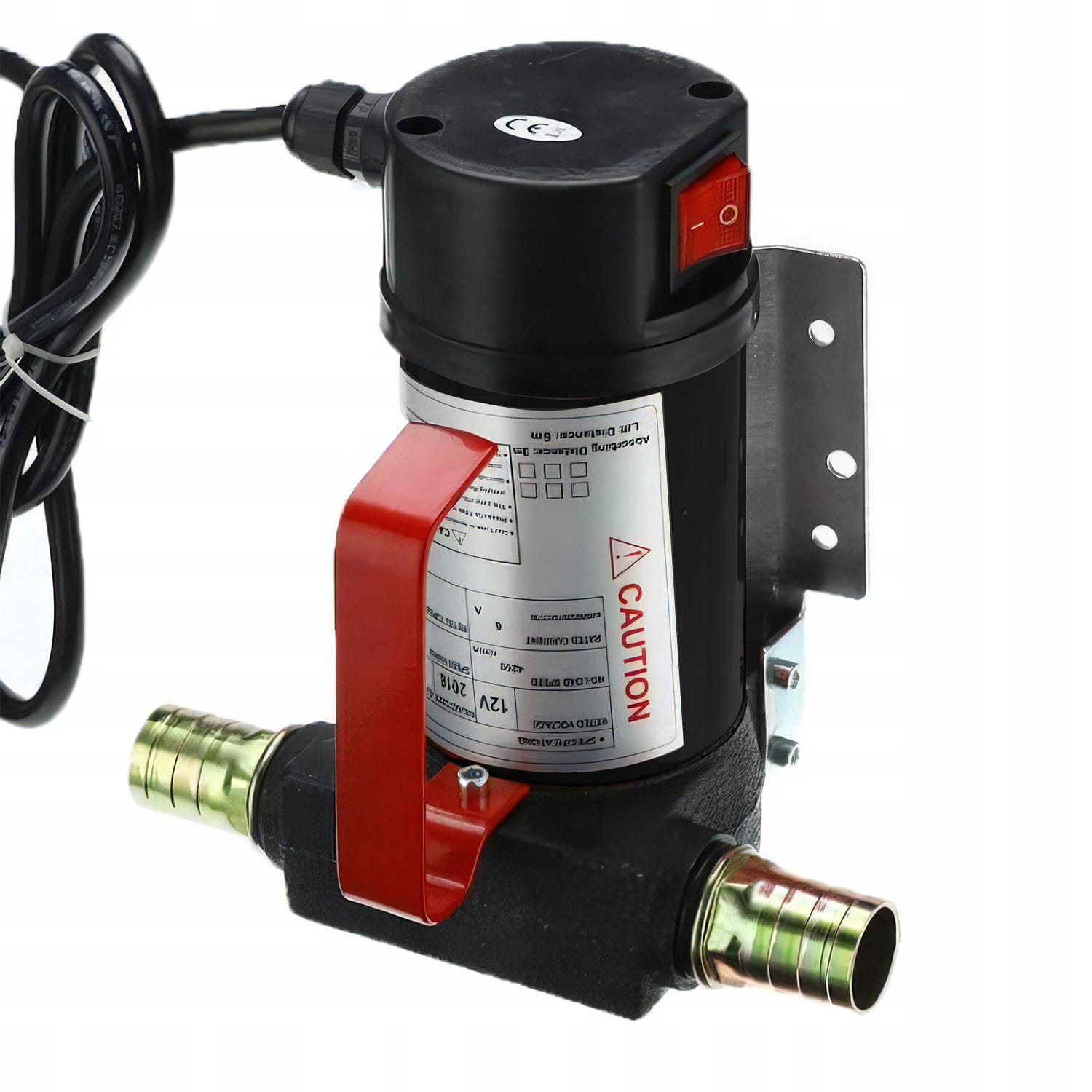 Set 155W 12V samosesalna električna črpalka za olje in ročko 40 L/min 10 a black and red machine with a red handle