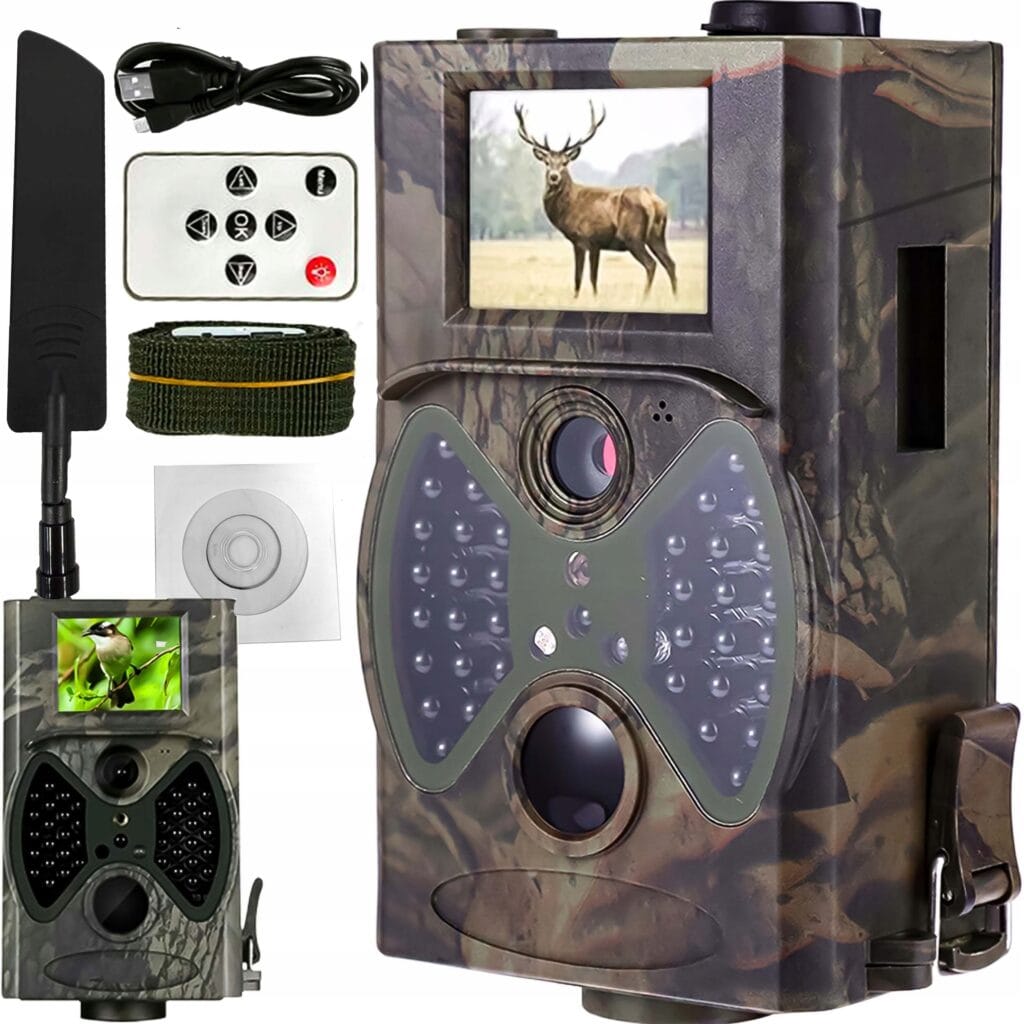 a camo camera with a deer picture