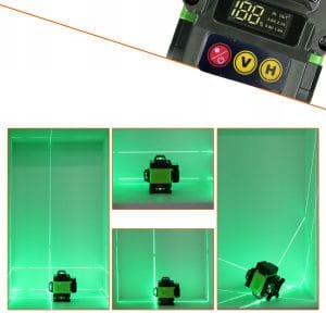 Aku. 16 linijski zeleni gradbeni laserski nivelir 2x 2400mah LCD LL28 AKCIJA