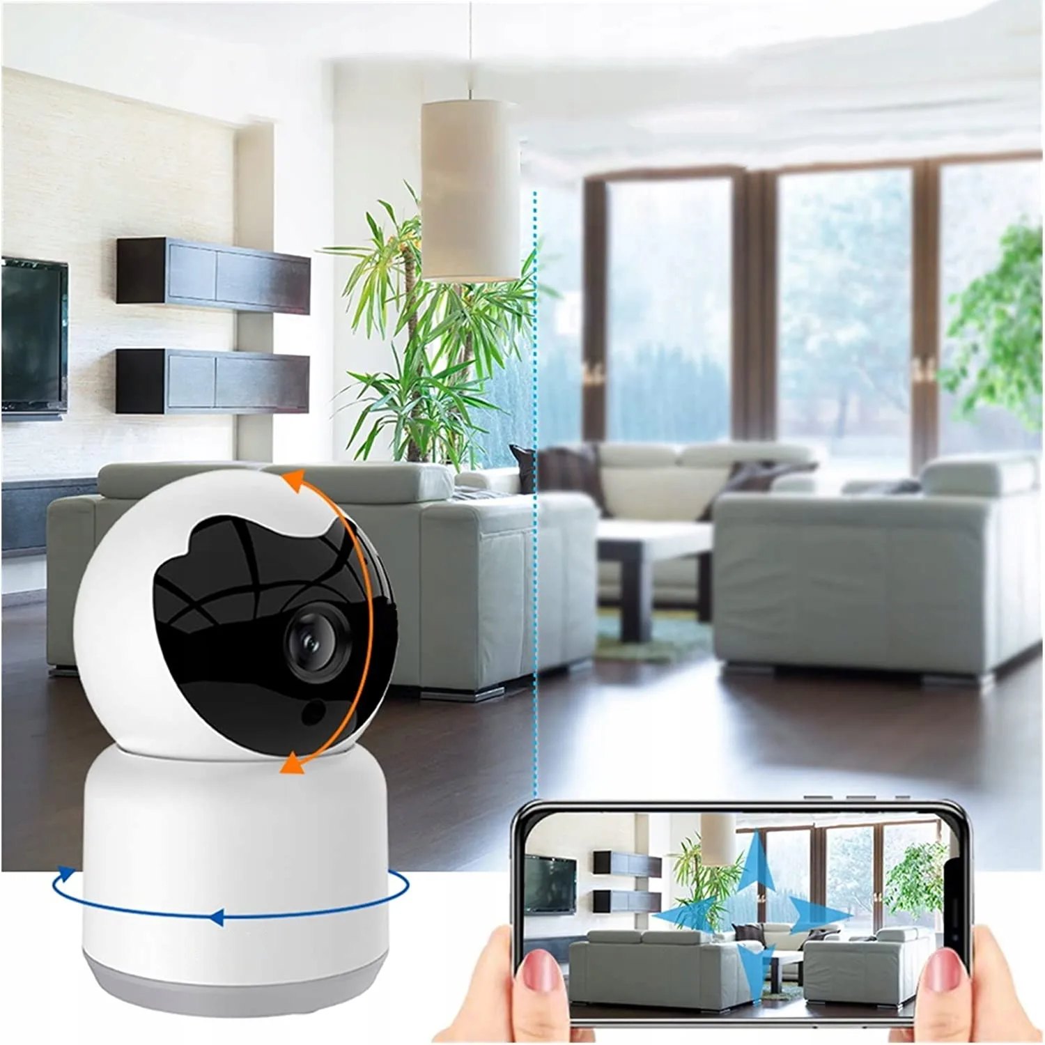 Pametna WIFI brezžična vrtljiva 3MPX nadzorna kamera sledenje TUYA - slika 2