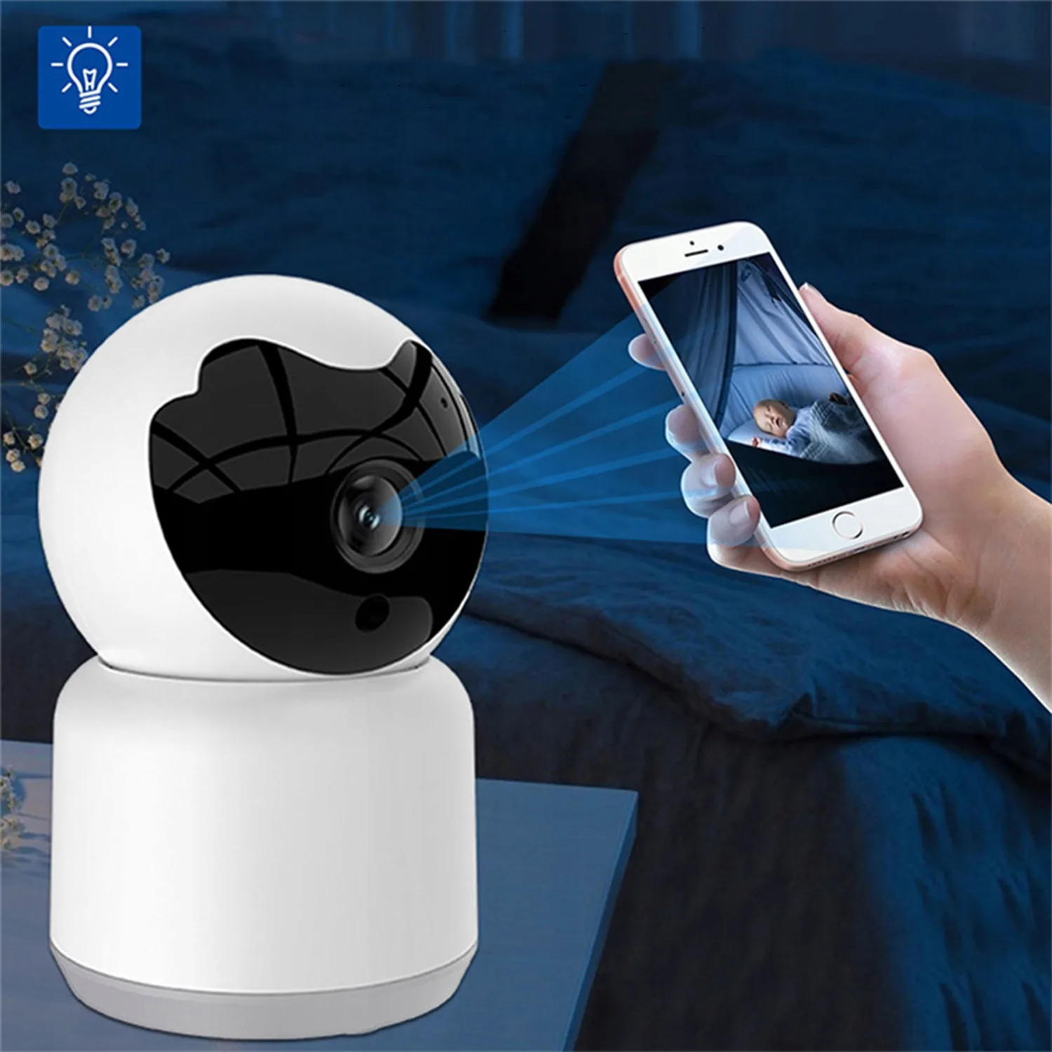 Pametna WIFI brezžična vrtljiva 3MPX nadzorna kamera sledenje TUYA - slika 4