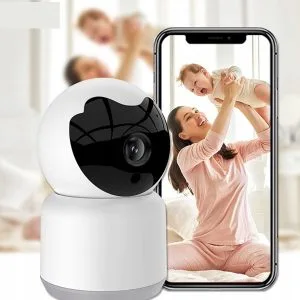 Pametna WIFI brezžična vrtljiva 3MPX nadzorna kamera sledenje TUYA