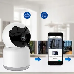 Pametna WIFI brezžična vrtljiva 3MPX nadzorna kamera sledenje TUYA