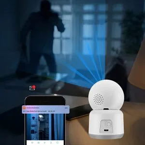 Pametna WIFI brezžična vrtljiva 3MPX nadzorna kamera sledenje TUYA