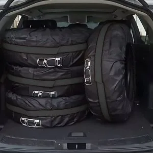 Car tire covers with handles