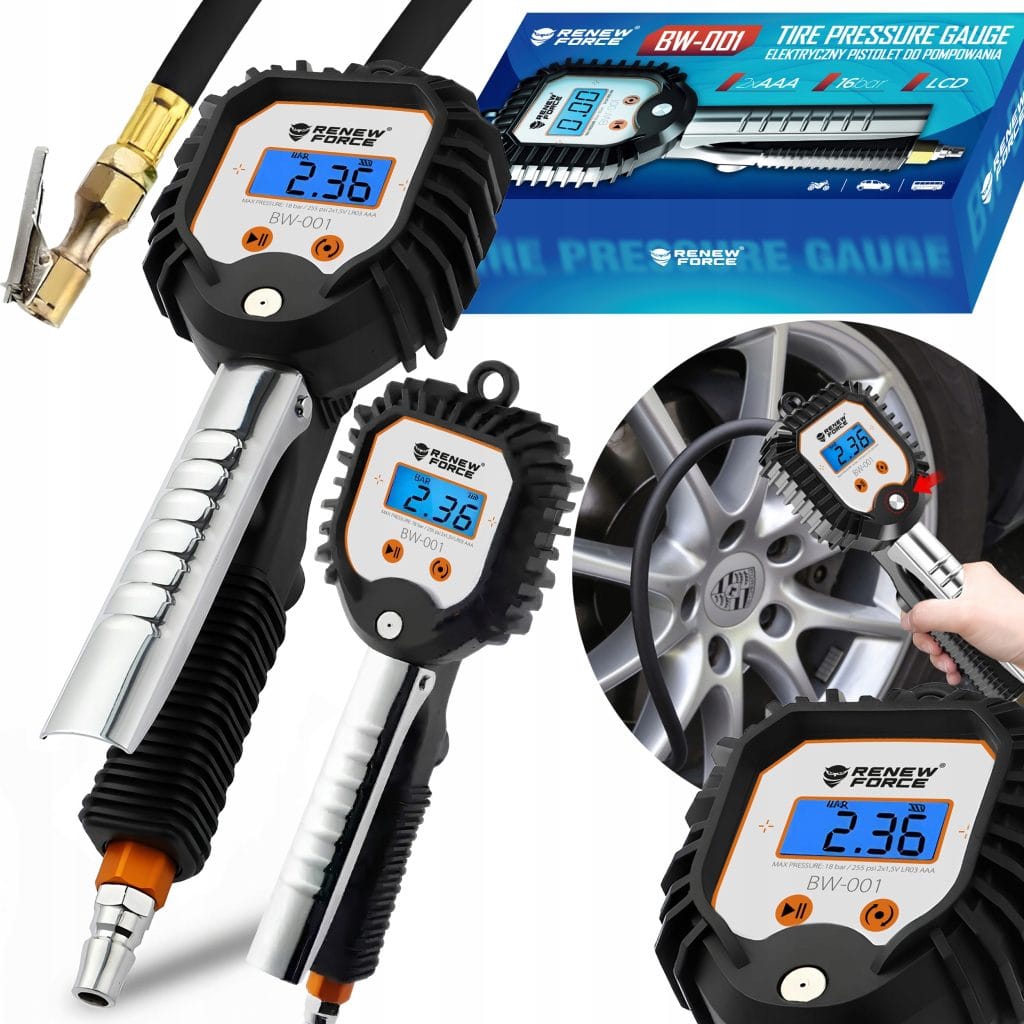 Digitalna LCD pnevmatska pištola za napihovanje pnevmatik 18bar