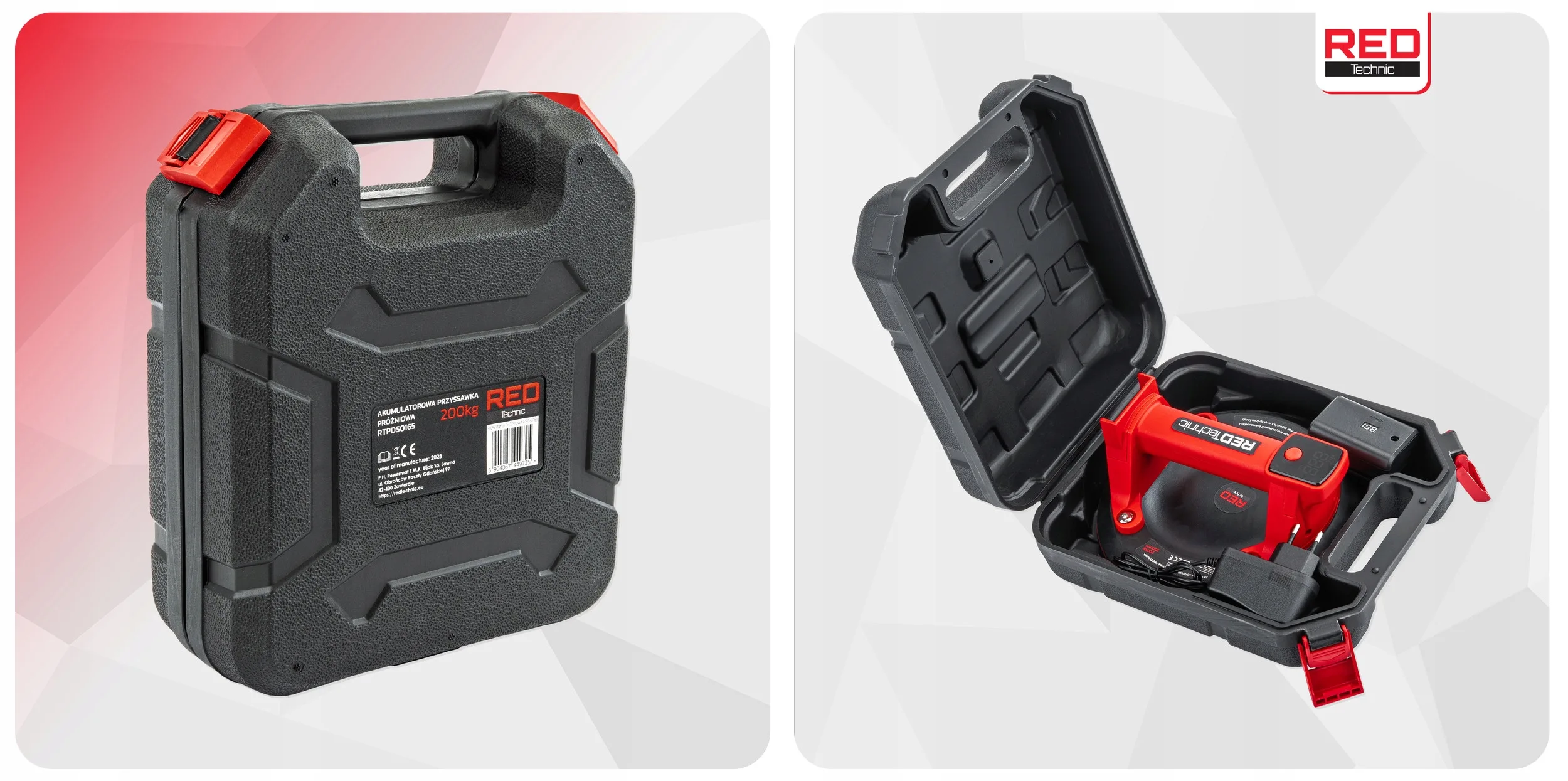 Set ručki za usisavanje na baterije s vakuumskom čašicom 200 mm do 200 kg LCD 1,5 Ah kućište - slika 4