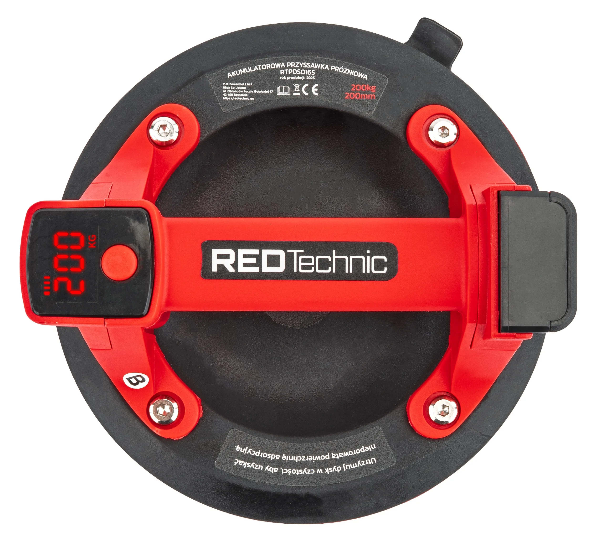 Set ručki za usisavanje na baterije s vakuumskom čašicom 200 mm do 200 kg LCD 1,5 Ah kućište - slika 8