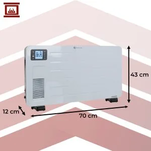 Pametni električni konvektor od 2300 W s WiFi zaslonom i aplikacijom, bijeli