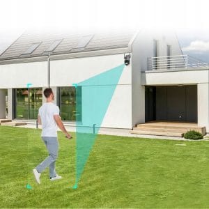 WIFI dvojna brezžična vrtljiva 3MPX Full HD videonadzorna kamera IR PIR LED siva 27 {