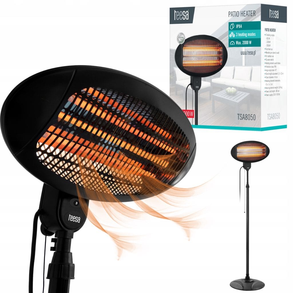 2000W Infrardeči električni grelec za teraso s 3 nastavitvami IPX4