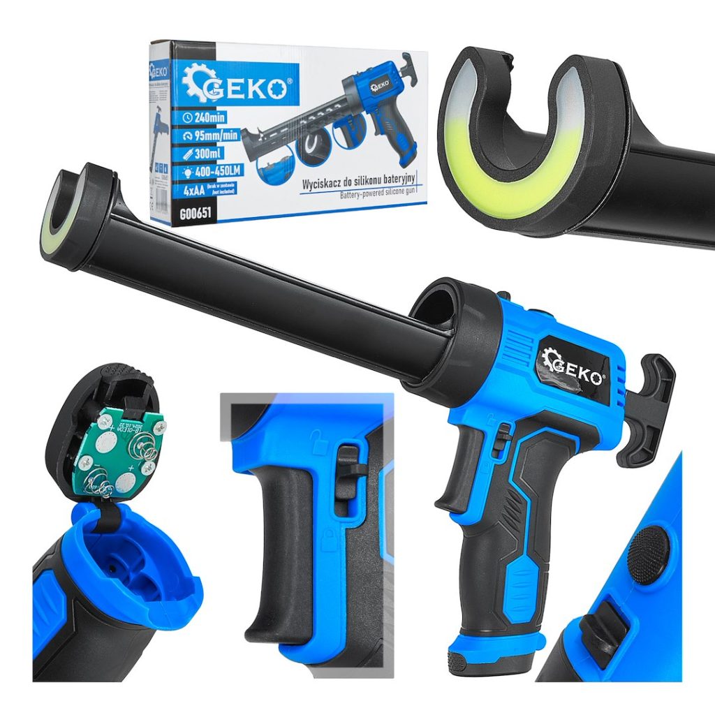 Avtomatska baterijska LED lepilna pištola za nanašanje silikonov in mas do 300ml