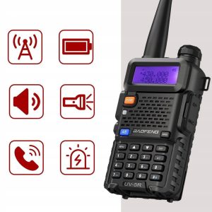 Aku. ročna prenosna radijska postaja LED LCD 1800mAh + slušalka