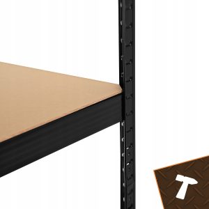 Kovinski skladiščni regal 180x90x40cm brez vijakov 200kg na polico črn