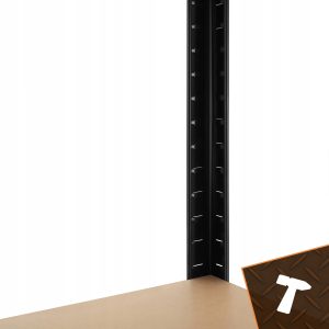 Kovinski skladiščni regal 180x90x40cm brez vijakov 200kg na polico črn